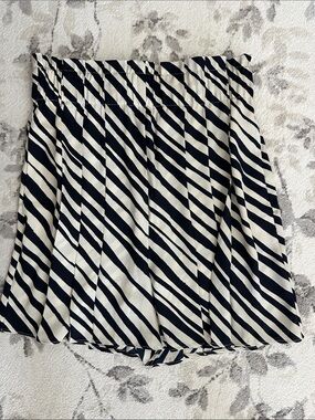 Ann Taylor Black & White Diagonal Stripe Shorts